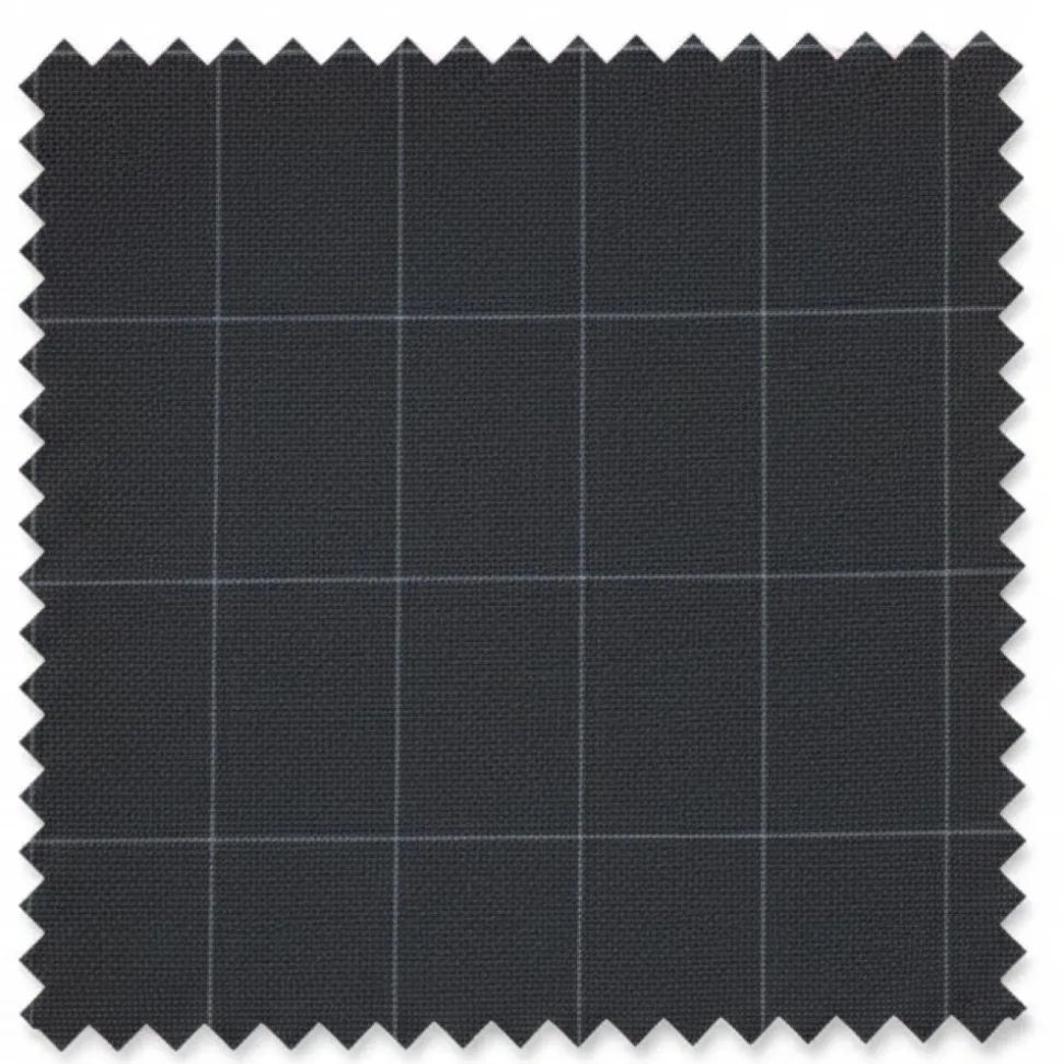 Naples Collection - Gray Modern Fit Double Breasted Windowpane Peak Lapel 2 Piece Suit