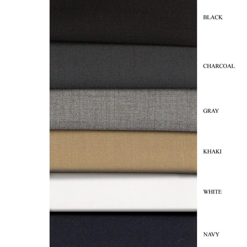 Navy Dress Pants Regular Leg Flat Front Pants Pre-Hemmed