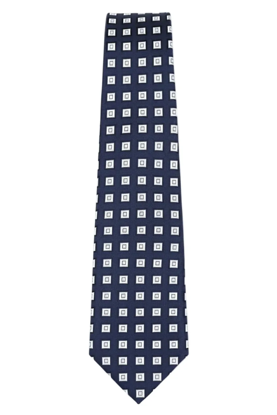 Navy Geometric Print Tie