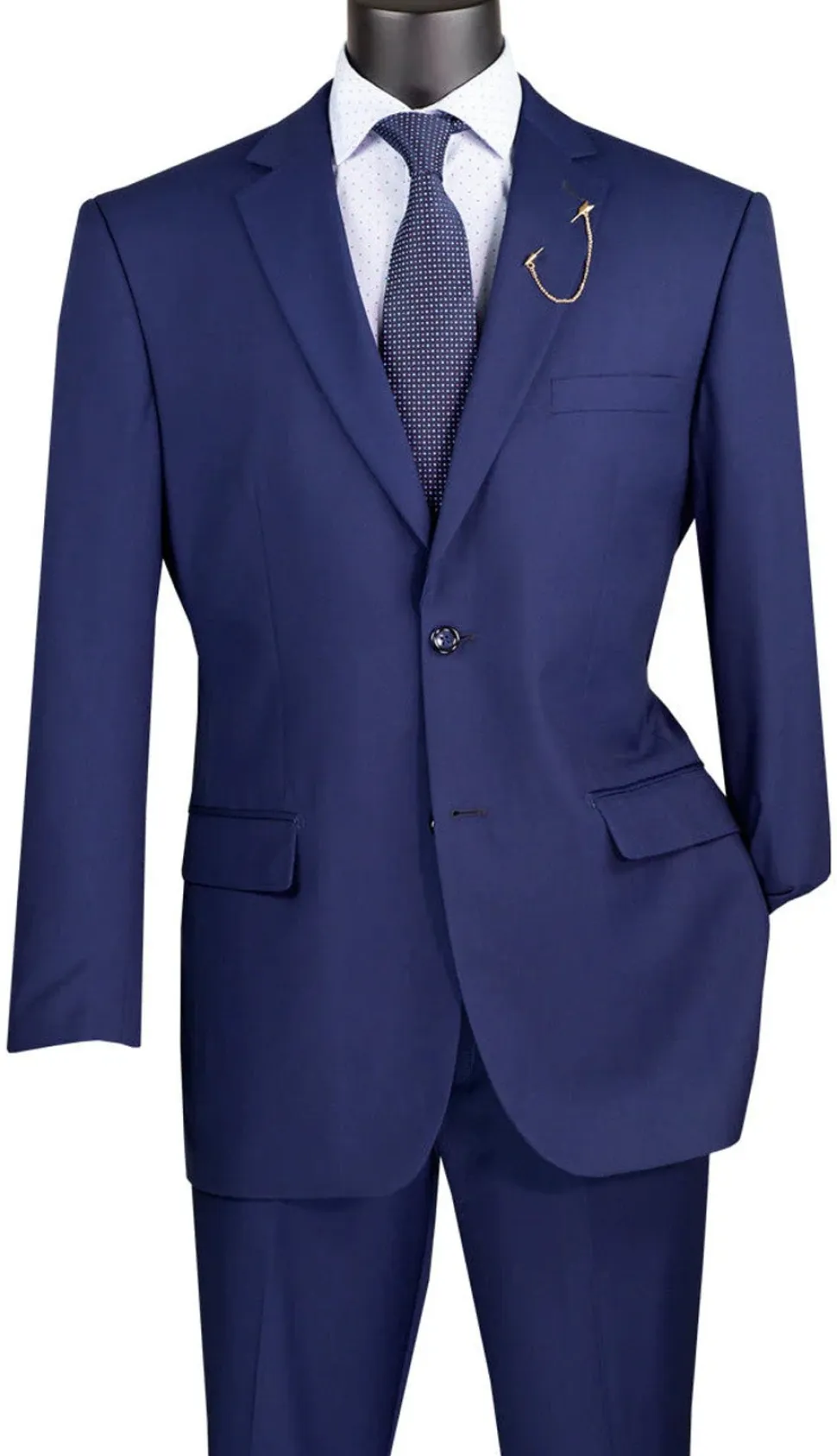 Nola Collection - Patriot Blue Regular Fit 2 Piece Suit with Adjustable Waistband Pants