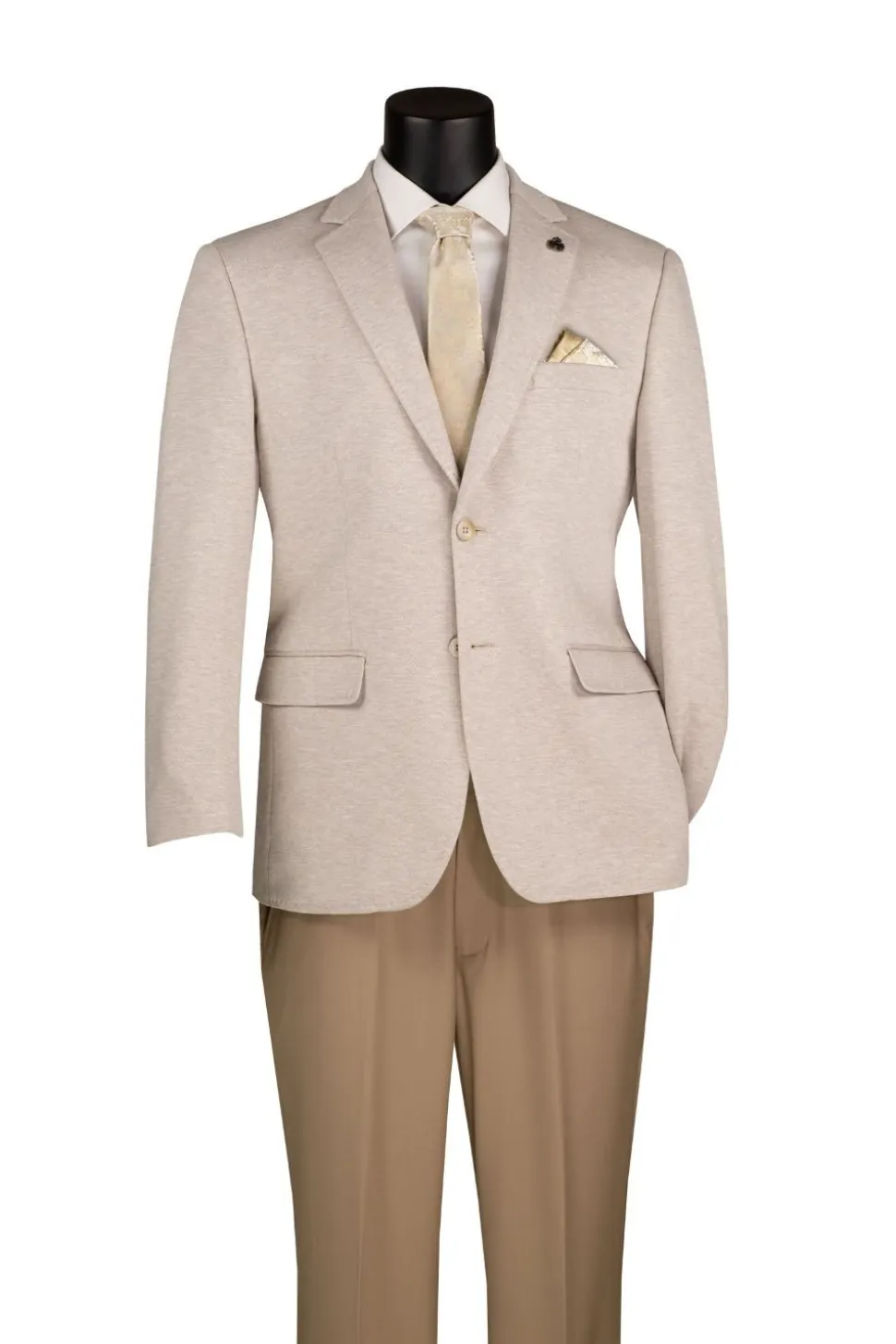 Oatmeal Modern Fit Textured Pick Stitch Blazer