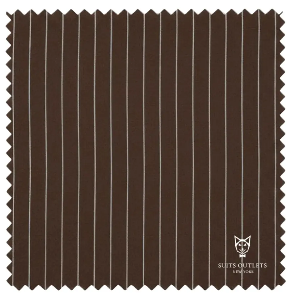 Odyssey Collection - Brown Regular Fit Bold Stripes 3-Piece Suit With Adjustable Waistband Pants
