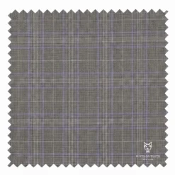 Pompey Collection - Men's Glen Plaid Dress Suit 2 Piece Regular Fit in Gray