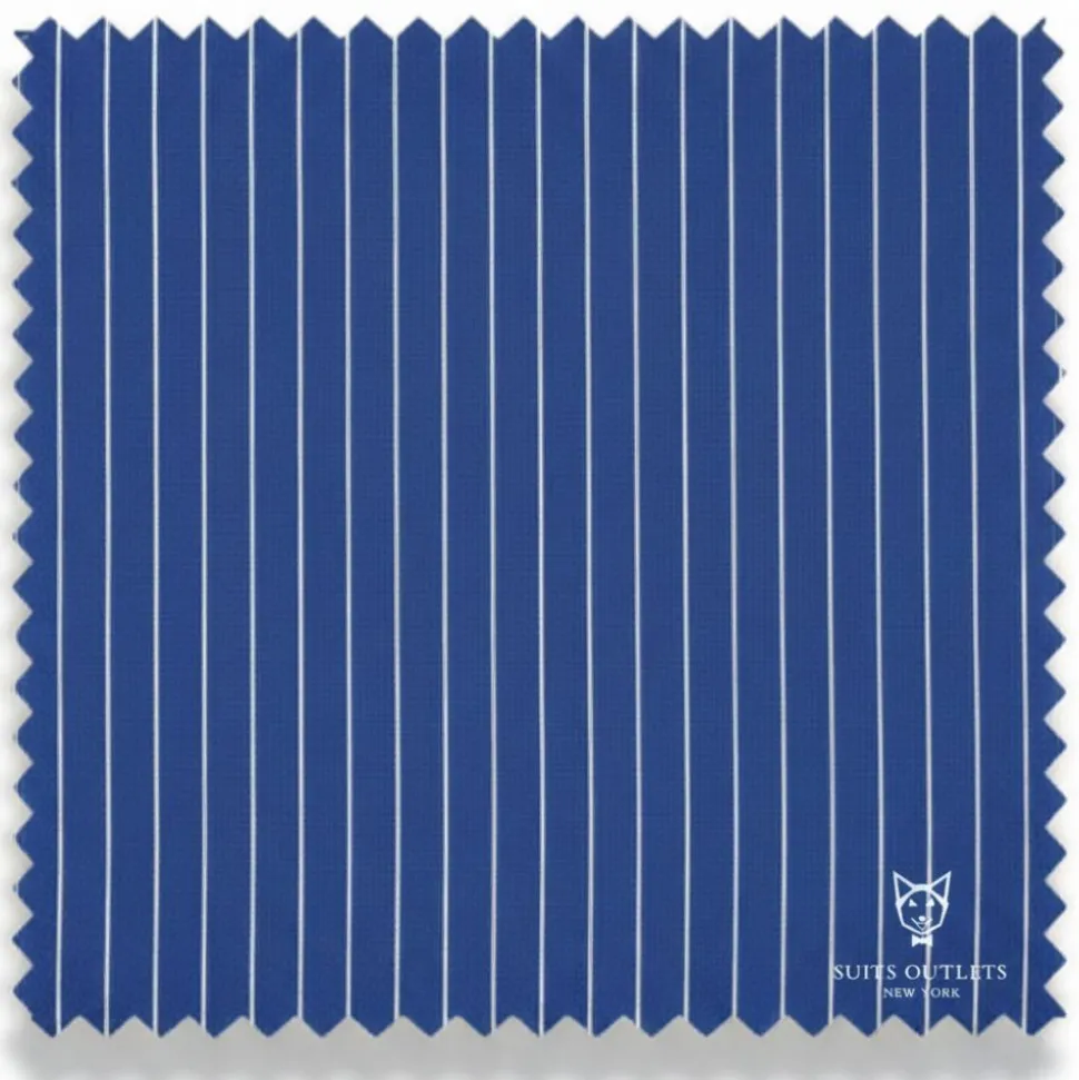 Rockefeller Collection - Double Breasted Stripe Suit Blue Regular Fit 2 Piece with Adjustable Waistband Pants