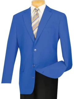Royal Blue Regular Fit 3 Button Blazer