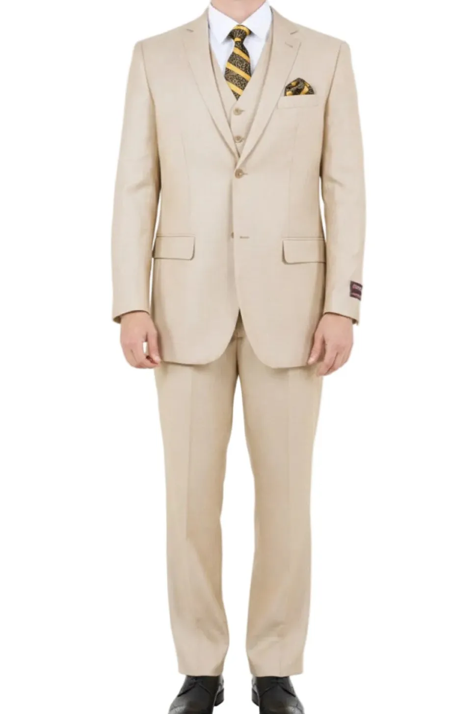 (48R) 3 Piece Modern Fit Suit - Light Beige