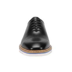 Ruben Collection - Charcoal Leather Plain Toe Shoes