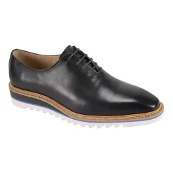 Ruben Collection - Charcoal Leather Plain Toe Shoes