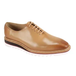 Ruben Collection - Latte Leather Plain Toe Shoes