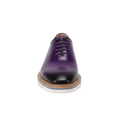 Ruben Collection - Purple Leather Plain Toe Shoes