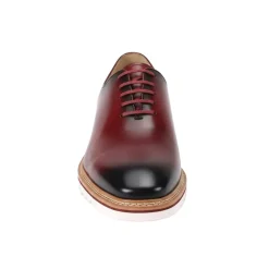 Ruben Collection - Wine Leather Plain Toe Shoes
