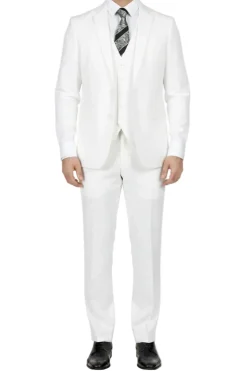 (38R) White Regular Fit 3-Piece Suit