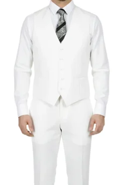 (38R) White Regular Fit 3-Piece Suit