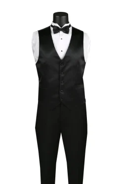 Santorini Collection - Regular Fit Red Tuxedo 4 Piece with Vest Bow Tie Adjustable Waistband