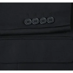 Slim Fit 2 Piece Black Double Breasted Peak Lapel Tuxedo