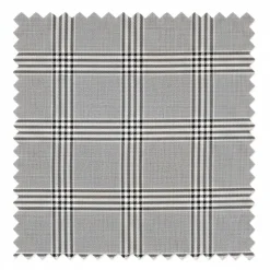 Slim Fit Suit Windowpane 3 Piece with Vest in Black/Gray