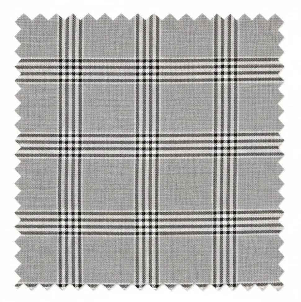 Slim Fit Suit Windowpane 3 Piece with Vest in Black/Gray