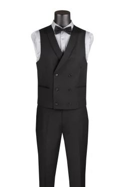 Slim Fit Tuxedo 3 Piece with Matching Bow Tie in Black