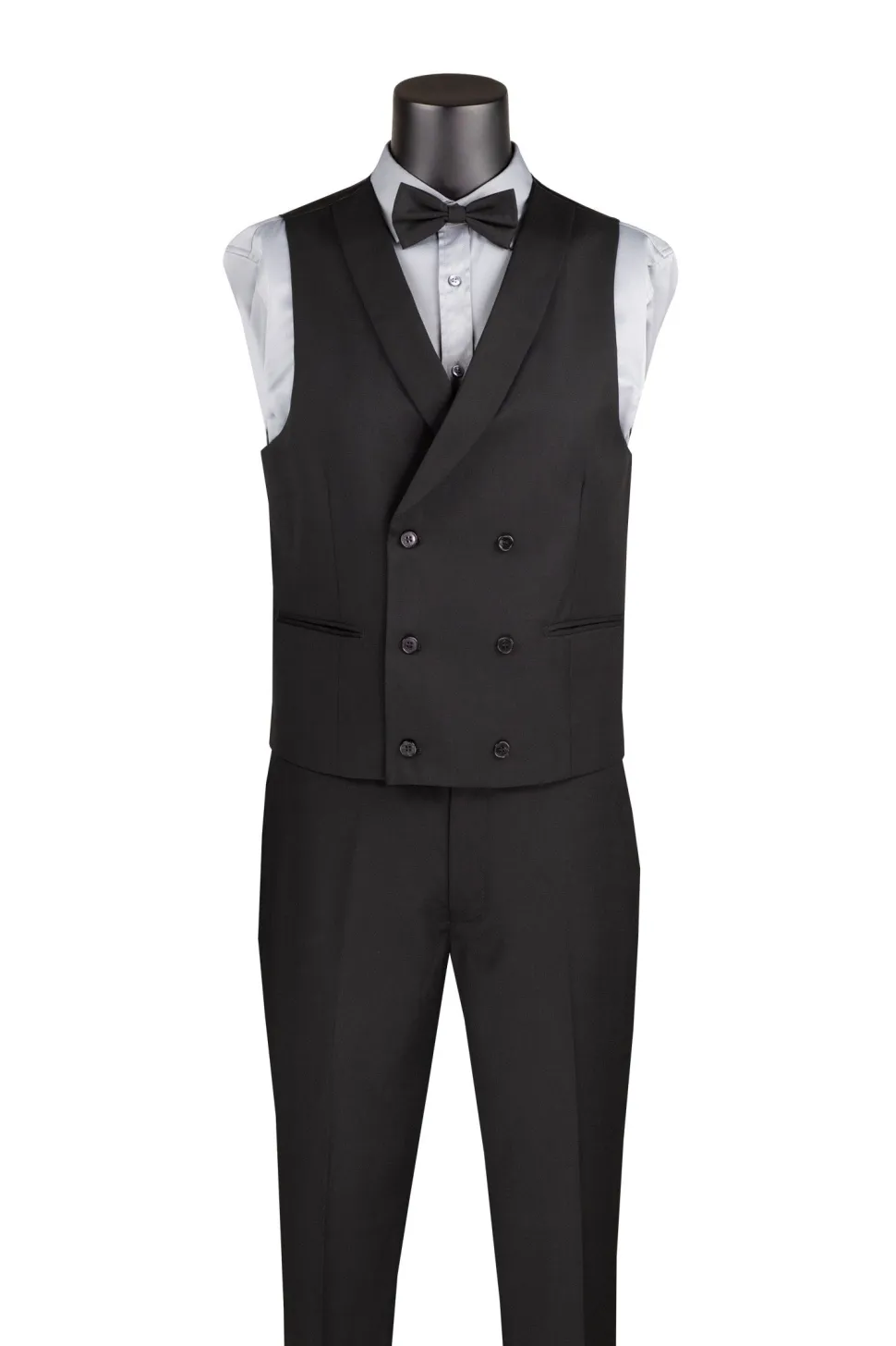 Slim Fit Tuxedo 3 Piece with Matching Bow Tie in Black