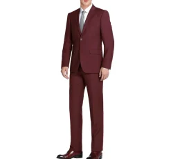 (46S) Regular Fit 2 Piece Burgundy Suit