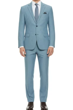 (48S) Slim Fit 2 Piece Light Blue Suit