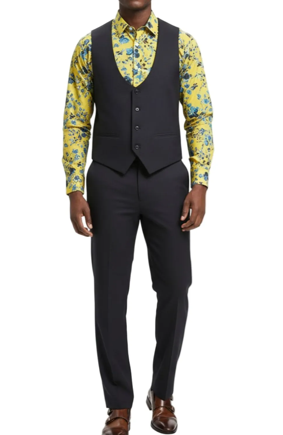 Stacy Adams - Dark Gray 3 Piece Hybrid Fit Suit With Expandable Waist Band