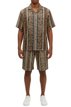 Stacy Adams - Gold Vertical Paisley Short Walking Suit Set