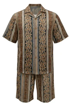 Stacy Adams - Gold Vertical Paisley Short Walking Suit Set