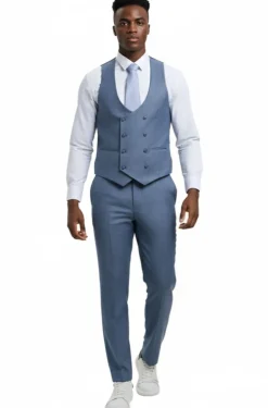 Stacy Adams - 3 Piece Hybrid Fit Ocean Textured Suit