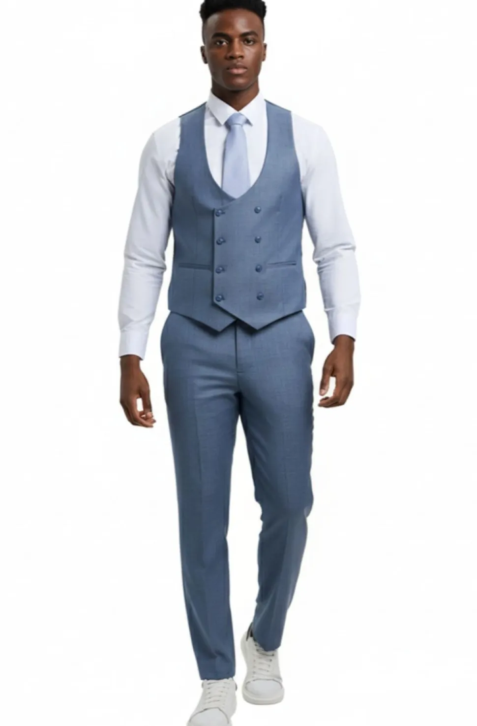 Stacy Adams - 3 Piece Hybrid Fit Ocean Textured Suit