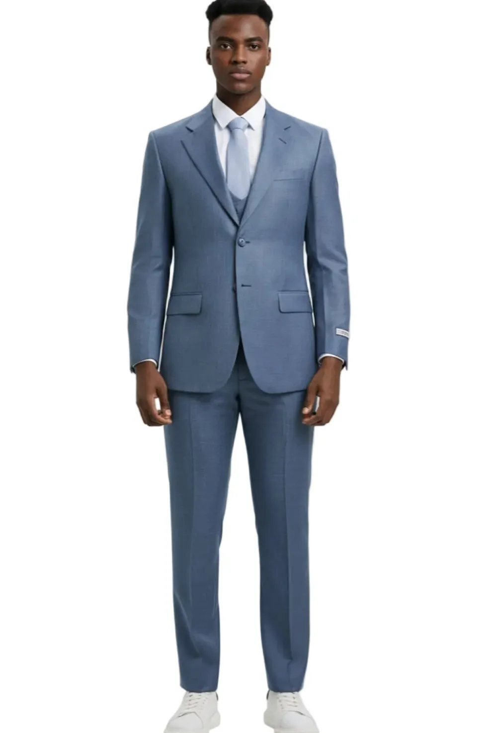 Stacy Adams - 3 Piece Hybrid Fit Ocean Textured Suit