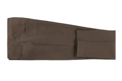 Stretch Cotton Flat Front Pants Straight Legs in Brown