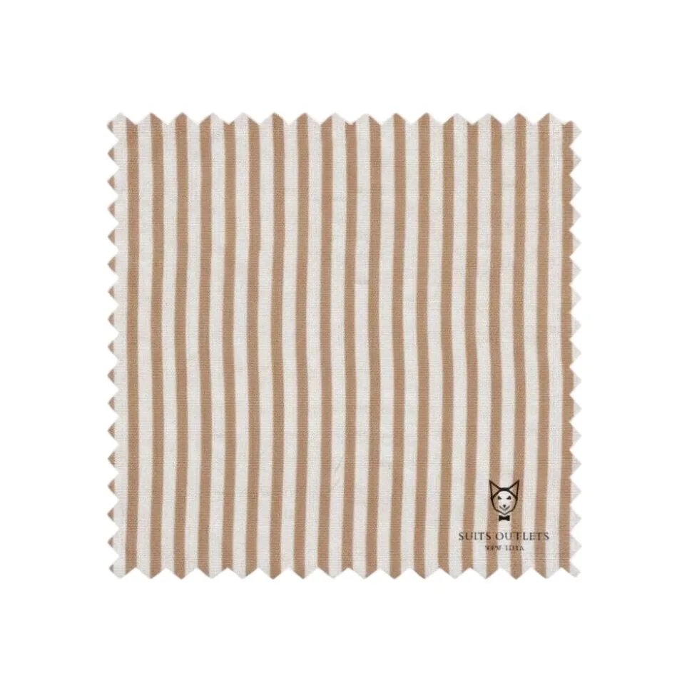 Tan Modern Fit Seersucker Suit With Adjustable Waistband Pants