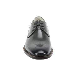 Toby Collection - Gray Medallion Toe Lace-Up Dress Shoes