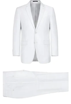 Vanderbilt Collection - Classic 2 Piece Suit 2 Buttons Regular Fit In White