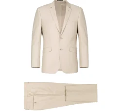 Vanderbilt Collection - Classic 2 Piece Suit 2 Buttons Regular Fit In Beige