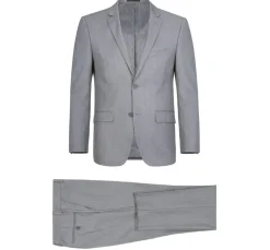 Vanderbilt Collection - Classic 2 Piece Suit 2 Buttons Regular Fit In Light Gray