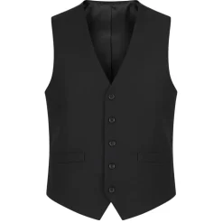 Vanderbilt Collection - Classic Dress Vest 5 Buttons Regular Fit In Black