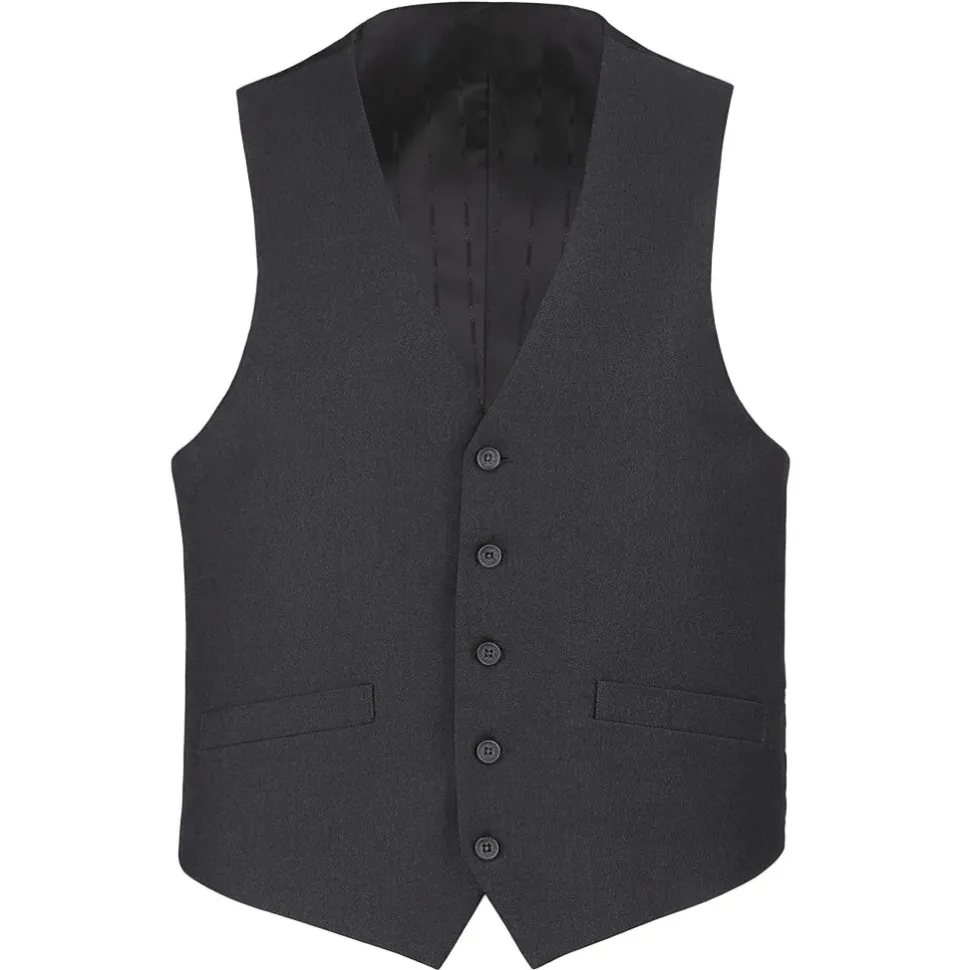 Vanderbilt Collection - Classic Dress Vest 5 Buttons Regular Fit In Charcoal