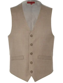 Vanderbilt Collection - Classic Dress Vest 5 Buttons Regular Fit In Taupe