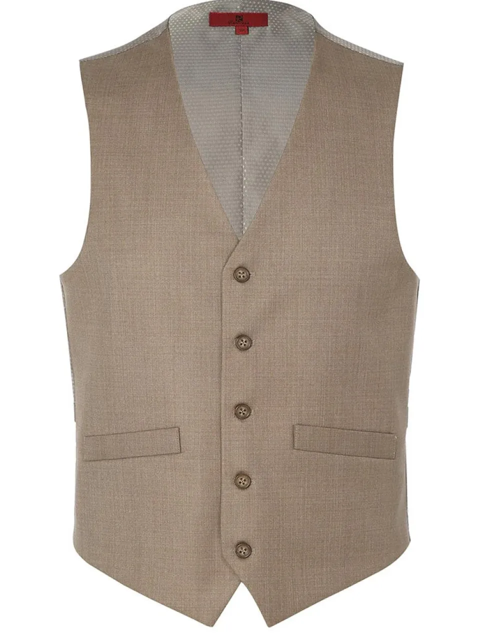 Vanderbilt Collection - Classic Dress Vest 5 Buttons Regular Fit In Taupe