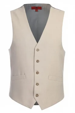 Vanderbilt Collection - Classic Dress Vest 5 Buttons Regular Fit In Tan