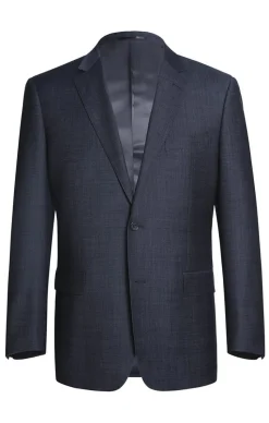 Wool Blend Regular Fit Suit 2 Piece Suit 2 Button in Navy