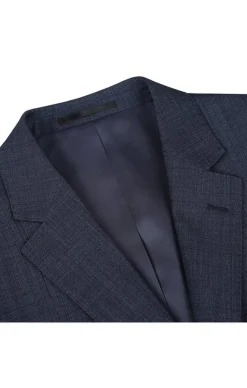 Wool Blend Regular Fit Suit 2 Piece Suit 2 Button in Navy