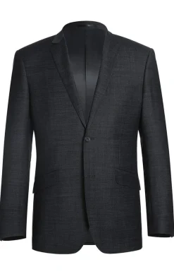 Wool Blend Slim Fit Suit 2 Piece Suit 2 Button in Charcoal