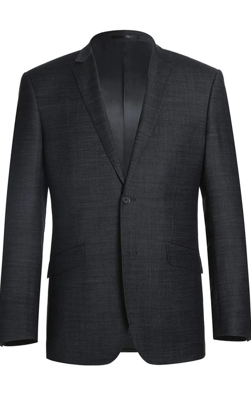 Wool Blend Slim Fit Suit 2 Piece Suit 2 Button in Charcoal