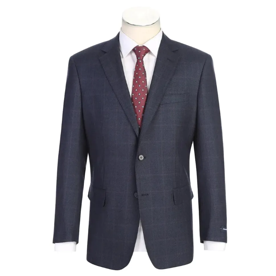 100% Wool Navy Regular Fit 2-Piece Suit
