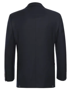 Wool Regular Fit Blazer Solid Color in Midnight Navy