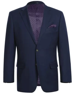 Wool Regular Fit Blazer Solid Color in Dark Navy