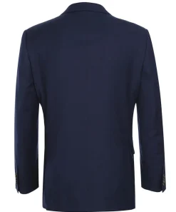 Wool Regular Fit Blazer Solid Color in Dark Navy